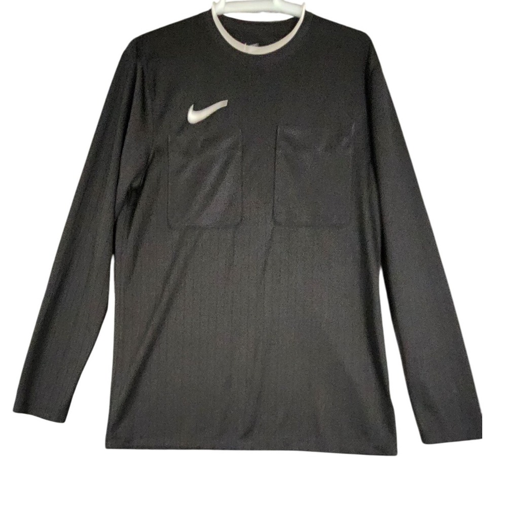Nike Dri-FIT Referee Soccer Jersey Long Sleeve Black Slim Fit Mens Large